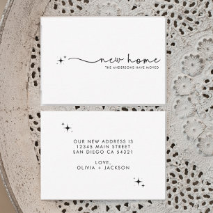 Carte De Correspondance Moderne minimaliste Nouvelle maison manuscrite Scr