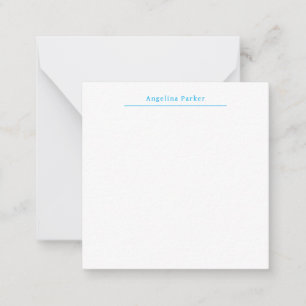 Carte De Correspondance Moderne minimaliste Plaque Bleu Simple Blanc