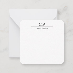 Carte De Correspondance Moderne Monogramme Professional Plain