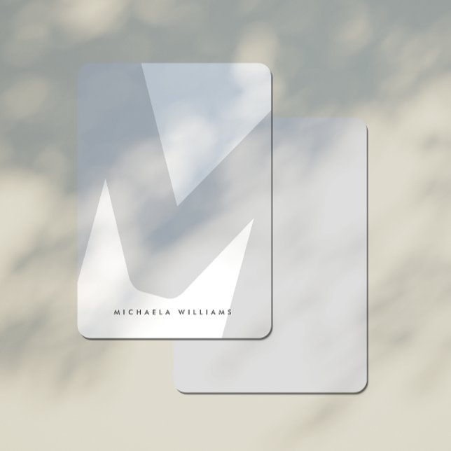 Carte De Correspondance Moderne Monogramme surdimensionné Initiale & Nom (Créateur téléchargé)
