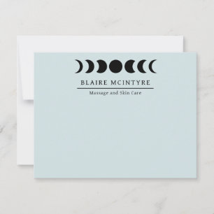 Carte De Correspondance Moderne Phases de Lune Bleu Clair Élégant