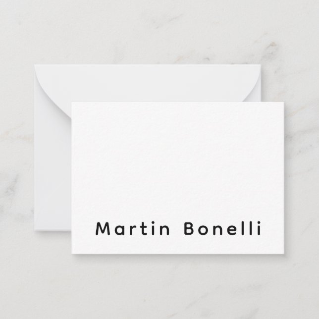 Carte De Correspondance Moderne Professionnel Plain Personnalisé Nom propr (Devant)