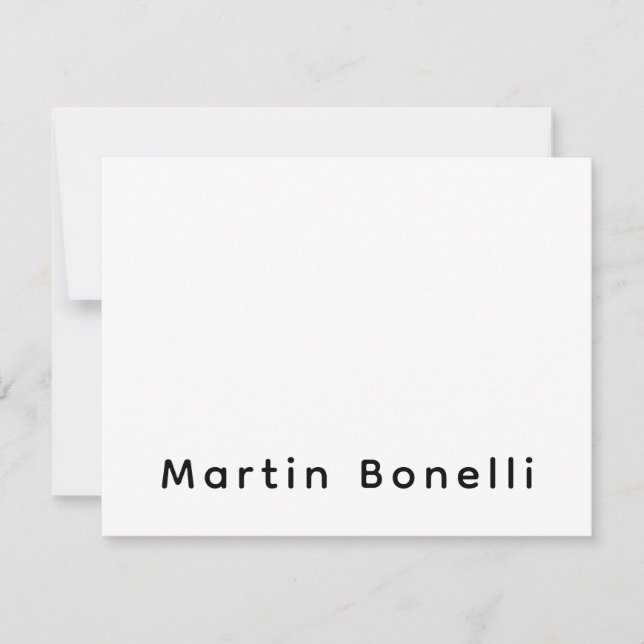 Carte De Correspondance Moderne Professionnel Plain Personnalisé Nom propr (Devant)