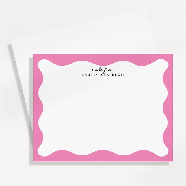 Carte de correspondance moderne rose avec cadre on (Créateur téléchargé)