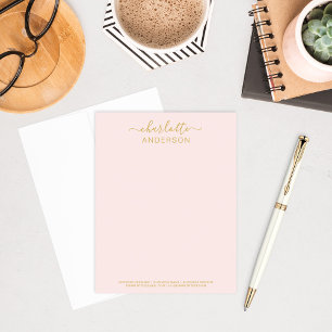 Carte De Correspondance Moderne Rose Or Custom Calliage Nom Entreprise