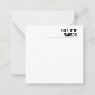 Carte De Correspondance Moderne Simple Blanc Tendance Minimaliste Uni