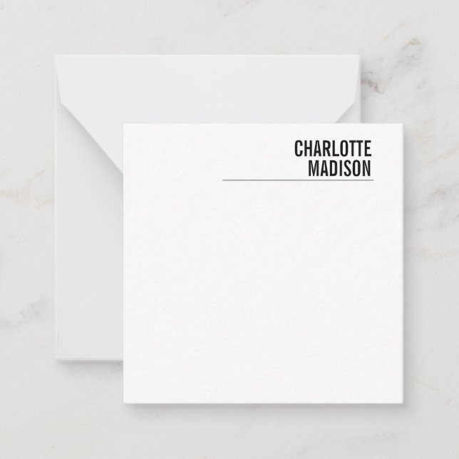Carte De Correspondance Moderne Simple Blanc Tendance Minimaliste Uni  (Devant)