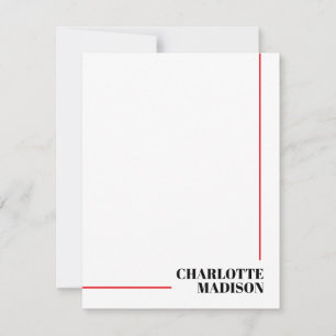 Carte De Correspondance Moderne Simple Noir Blanc Tendance Minimaliste Sim