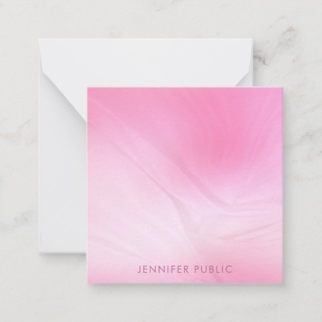 Carte De Correspondance Moderne Simple Template Élégant Rose Tendance (Devant)