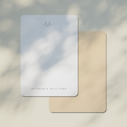 Carte De Correspondance Moderne Subtle Monogramme Initial & Nom