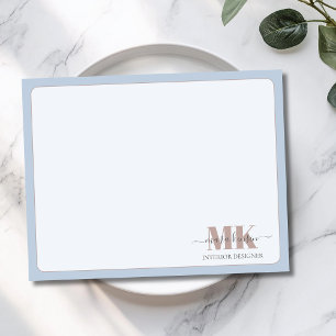 Carte De Correspondance Modert Mocha Mousse Monogram Poussiéreux Bleu