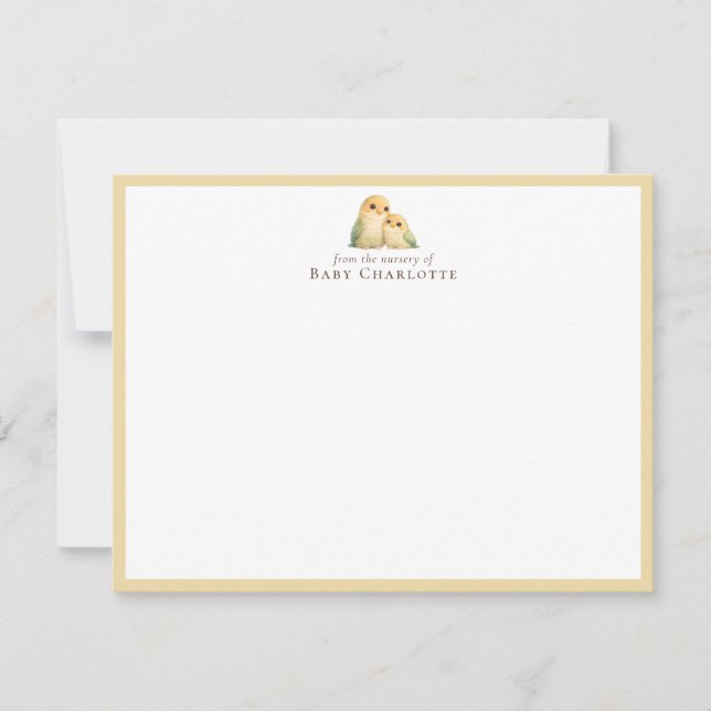 Carte De Correspondance Mom & Baby Parrot Nursery Note Card – Personalized (Devant)