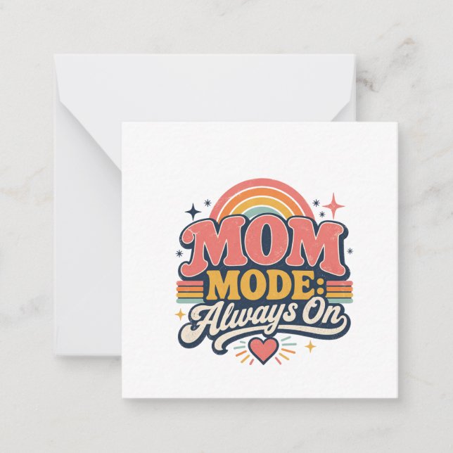 Carte De Correspondance Mom Mode Always On Retro Mothers day Gift (Devant)