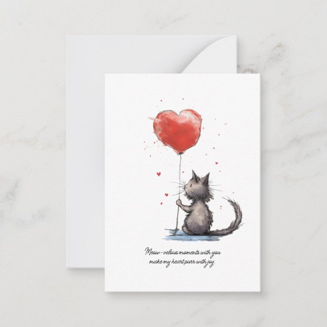 Carte De Correspondance Moments parfaits de cœur | Amour Meow-veillieux (Devant)