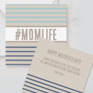 Carte De Correspondance Momlife bleu turquoise et beige