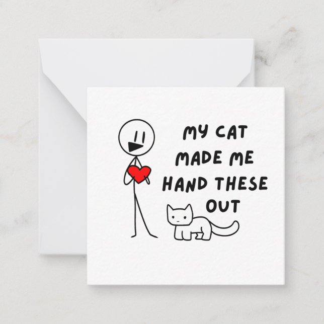 Carte De Correspondance Mon Chat M'A Fait Manger Ces Valentines Drôle (Devant)