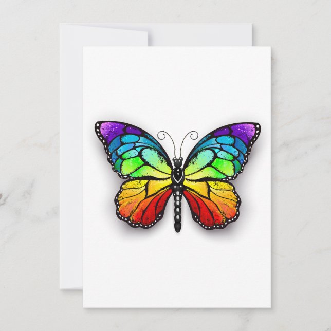 Carte De Correspondance Monarque papillon arc-en-ciel (Devant)