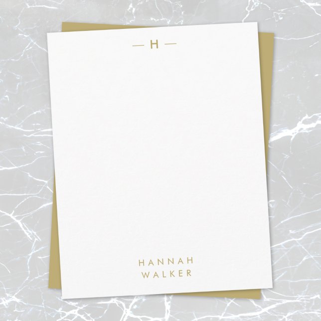 Carte De Correspondance Monograme d'or | Sophisticated modern (Créateur téléchargé)