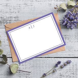 Carte De Correspondance Monogramme à deux bordures minimaliste