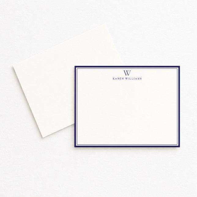 Carte de correspondance monogramme à double bordur (Créateur téléchargé)