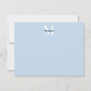 Carte De Correspondance Monogramme bleu clair Cadeaux fixes personnalisés