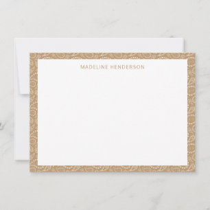 Carte De Correspondance Monogramme Brown Motif Sea Paisley