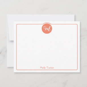Carte De Correspondance Monogramme Cercle Écriture Tendance Féminin