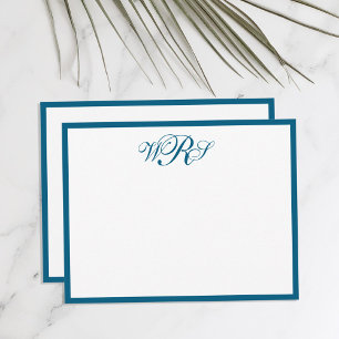 Carte De Correspondance Monogramme classique bleu