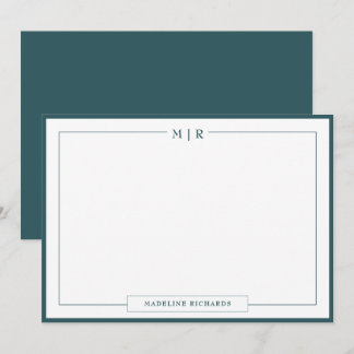 Carte De Correspondance Monogramme classique Fumée Garage de frontière ver