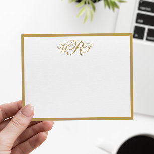 Carte De Correspondance Monogramme Classique Or