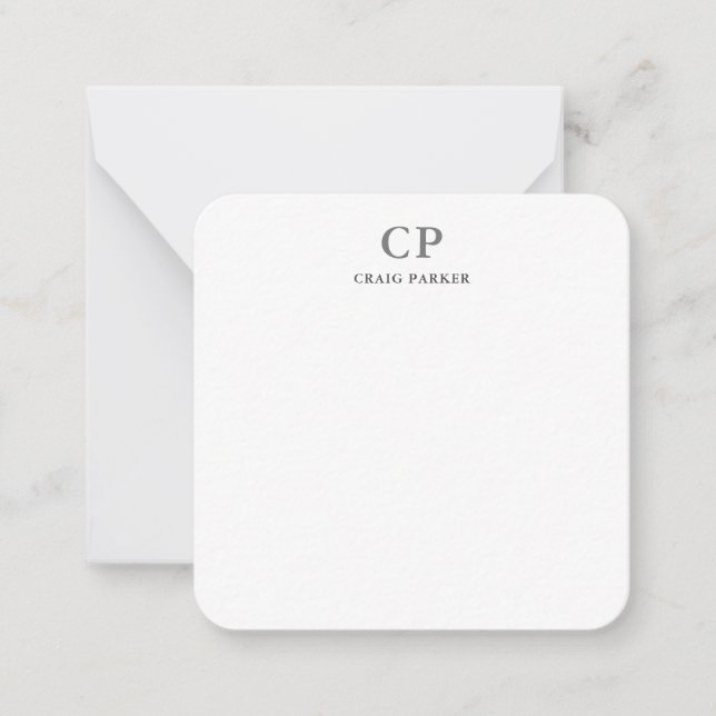 Carte De Correspondance Monogramme classique professionnel simple (Devant)