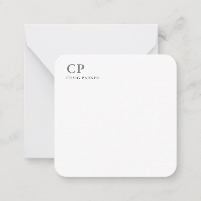 Carte De Correspondance Monogramme classique professionnel simple (Devant)