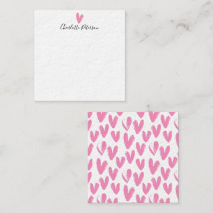 Carte De Correspondance Monogramme d'aquarelle rose pâle simple pour fille
