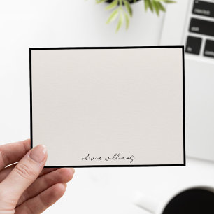 Carte De Correspondance Monogramme de calligraphie ivoire minimaliste mode