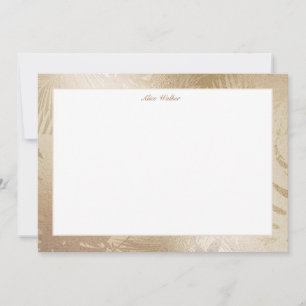 Carte De Correspondance monogramme de feuilles tropicaux en fausse feuille
