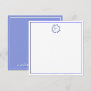 Carte De Correspondance Monogramme de gerbe de poisson étoilé bleu et blan