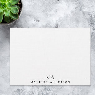 Carte De Correspondance Monogramme de lin minimaliste moderne professionne