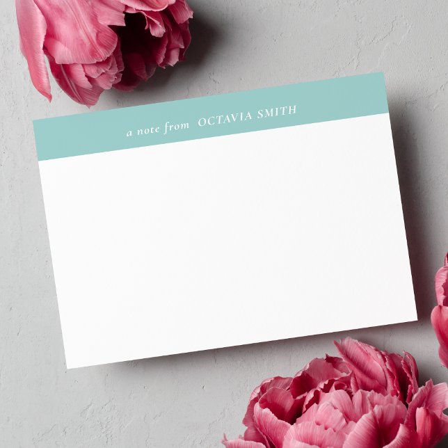 CARTE DE CORRESPONDANCE MONOGRAMME DE NOM DE FAMILLE TURQUOISE LÉGER (Créateur téléchargé)