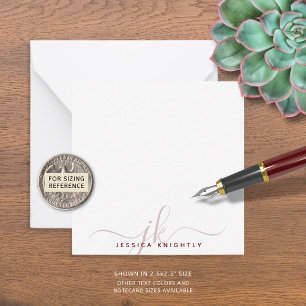 Carte De Correspondance Monogramme de script bourguignon moderne Initiales