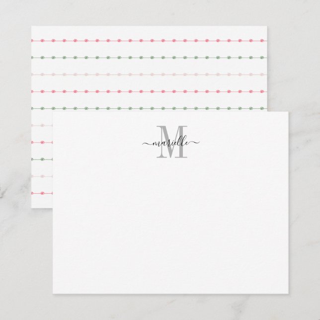 Carte De Correspondance Monogramme de script chic moderne (Devant / Derrière)