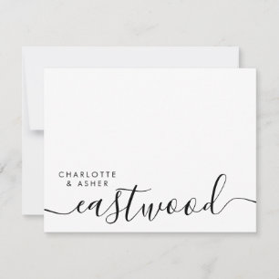 Carte De Correspondance Monogramme de script de mariage élégant