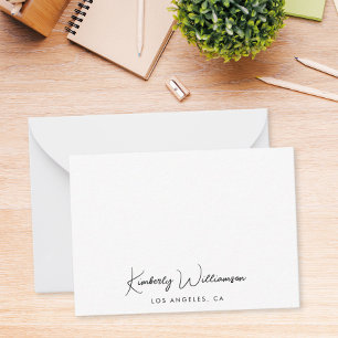 Carte De Correspondance Monogramme de script de signature chic