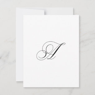 Carte De Correspondance Monogramme de script personnalisé "A"