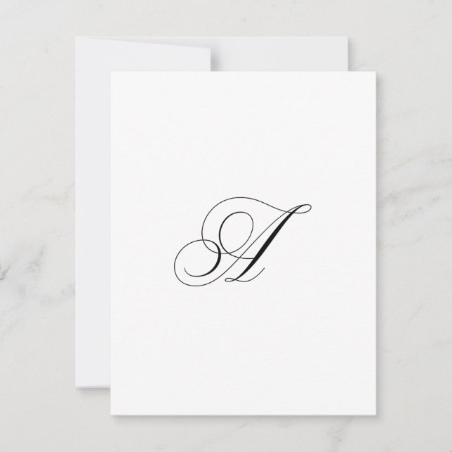 Carte De Correspondance Monogramme de script personnalisé "A" (Devant)