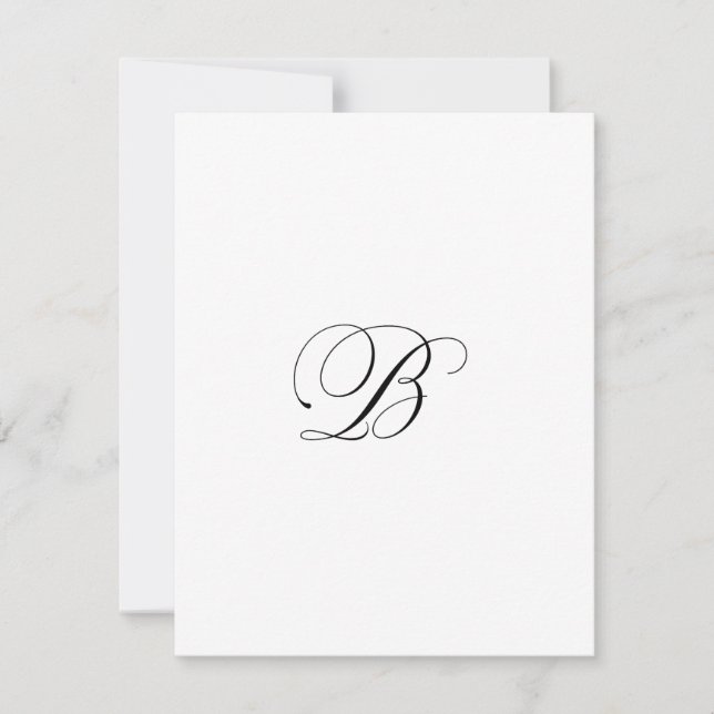 Carte De Correspondance Monogramme de script personnalisé "B" (Devant)