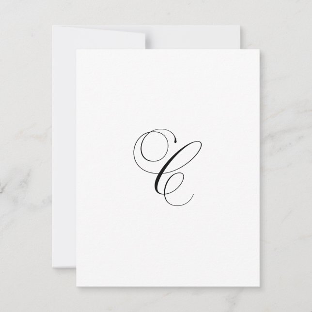 Carte De Correspondance Monogramme de script personnalisé "C" (Devant)