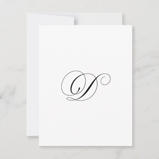 Carte De Correspondance Monogramme de script personnalisé "D" (Devant)