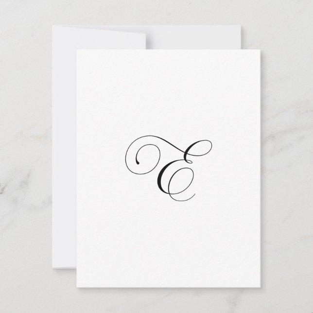 Carte De Correspondance Monogramme de script personnalisé "E" (Devant)