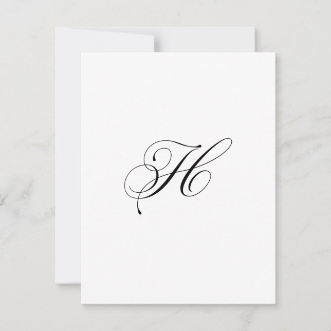Carte De Correspondance Monogramme de script personnalisé "H" (Devant)