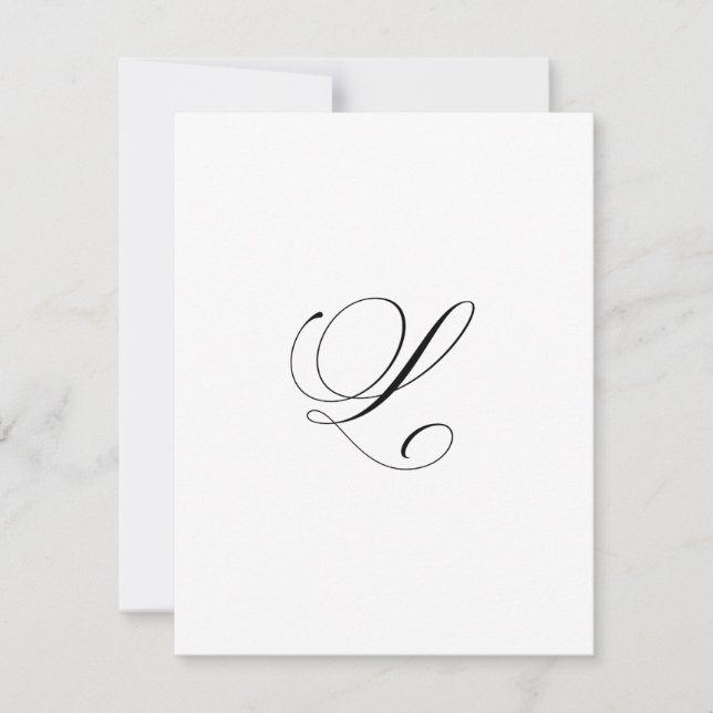 Carte De Correspondance Monogramme de script personnalisé "L" (Devant)